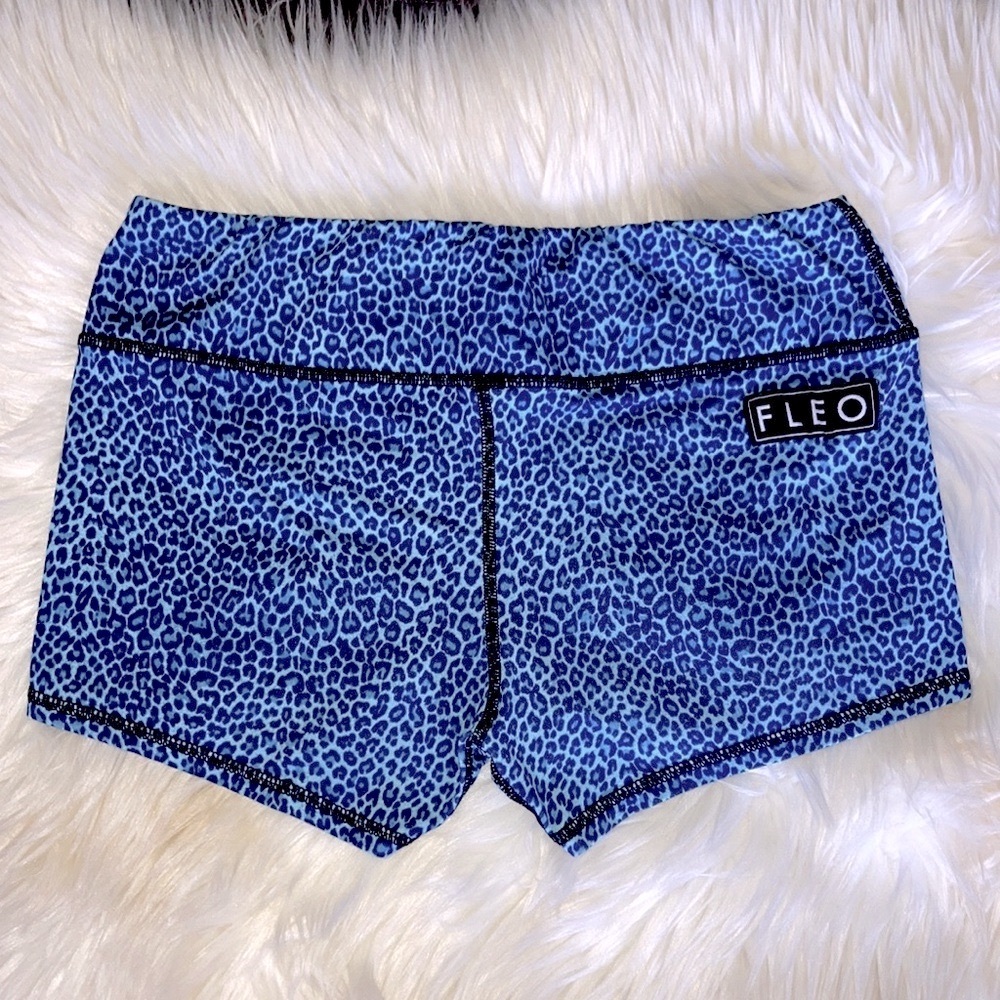 FLEO HTF Rawr 🐾 GWPL Collab Blue Cheetah Shorts M